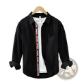 Men's British Style Striped Oxford Cotton Long Sleeve Shirt